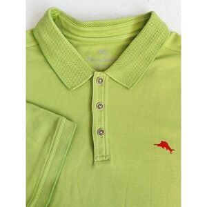 Tommy Bahama Men's XL Neon‎ Bright Green Thick Textured Knit Short Sleeve Polo